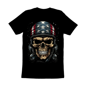 American Flag Skull - T-shirt dizajn